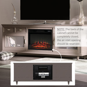 23-inch 1400W Built-in Electric Fireplace, Black