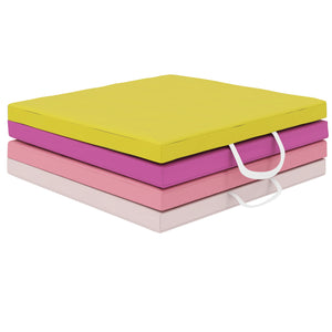 2.4m Folding Gymnastics Mat with Carry Handles, Yellow and Pink