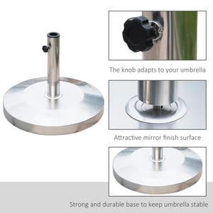 Round cement parasol base, silver 