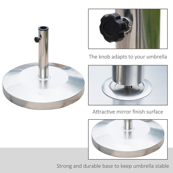 Round cement parasol base, silver 
