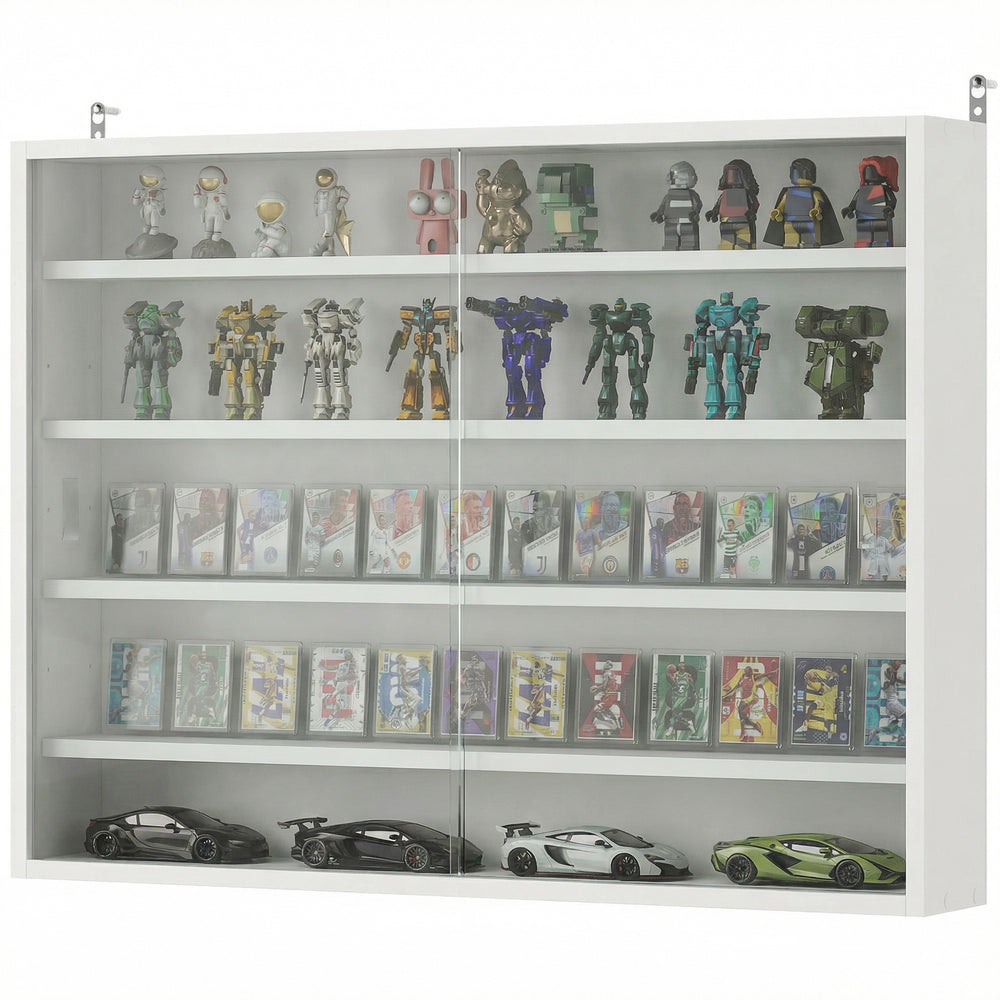 White 5-tier wall display cabinet, 31.5 in.