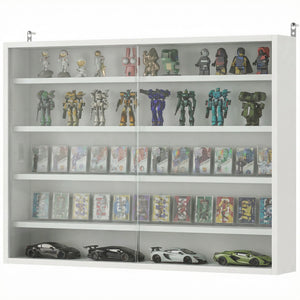 White 5-tier wall display cabinet, 31.5 in.