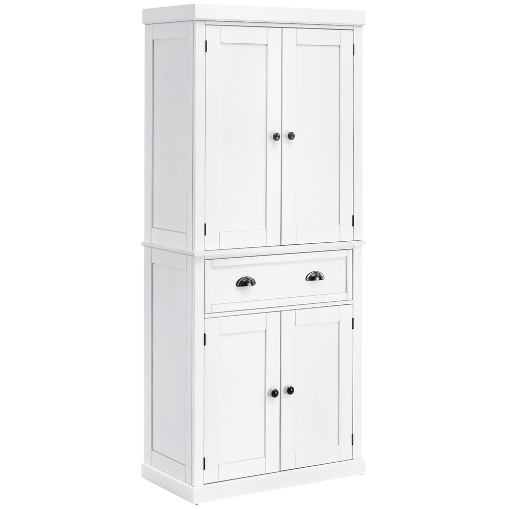 Tall kitchen cabinet with drawer, white
