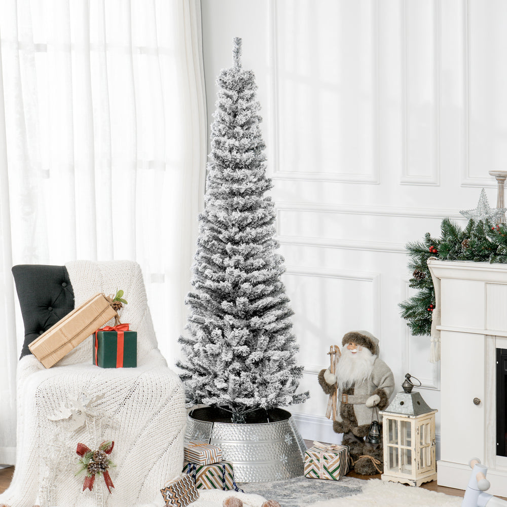 6 Foot Frosted Pencil Christmas Tree