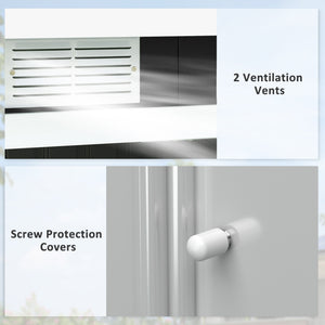 Galvanized steel garden shed with foundation kit, ventilation and doors, dark grey