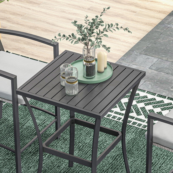 3-piece bar table and chairs set with cushions