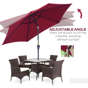 8.5-foot patio umbrella, burgundy red 