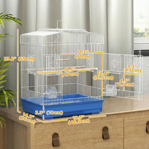 23-in. bird cage with perches, blue