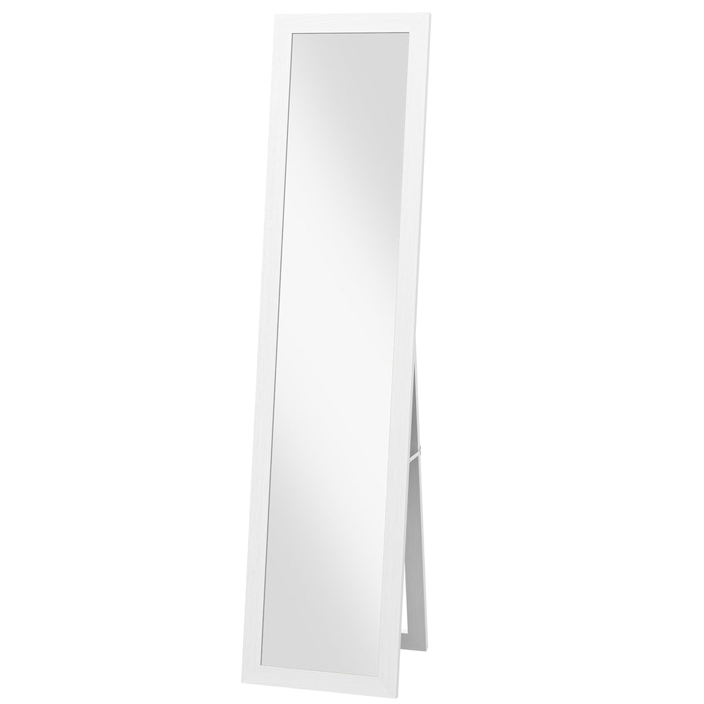Full length standing mirror with white frame