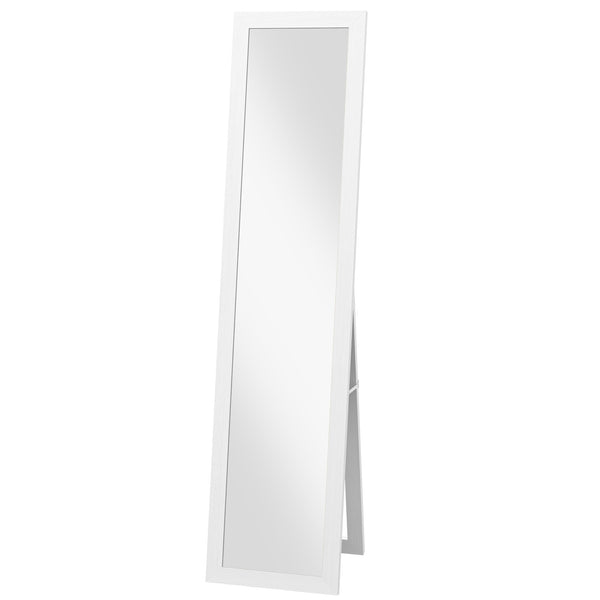 Full length standing mirror with white frame