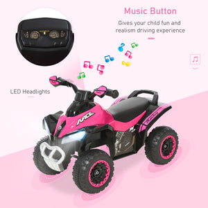 Push-along mountain bike with music and lights, pink