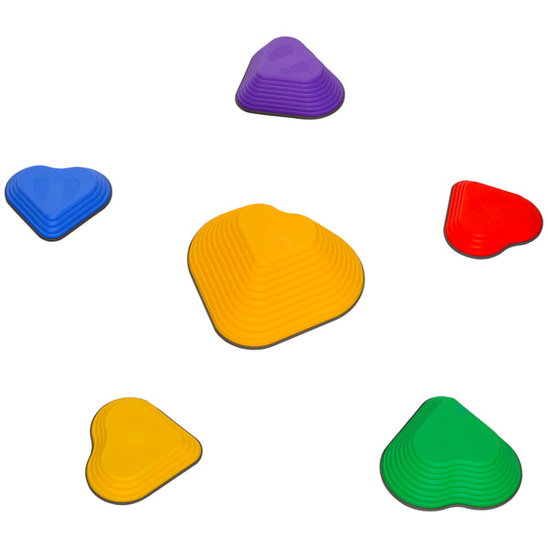 Set of 6 non-slip stacking stones for children, heart-shaped