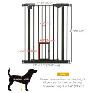 Easy Open Indoor Pet Gate, Black