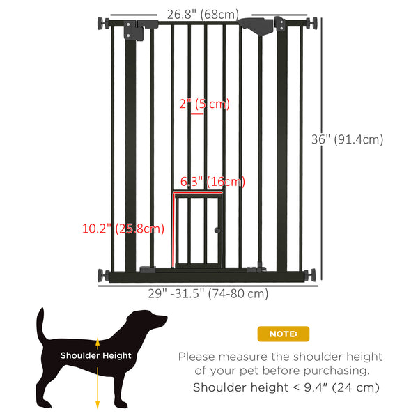 Easy Open Indoor Pet Gate, Black