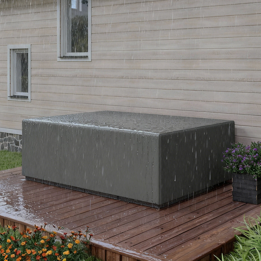 Patio Furniture Covers, Waterproof, Windproof Anti-UV 600D Heavy Duty Oxford Fabric Outdoor Furniture Cover for Dining Table Chair Set, 108" x 80" x 35", Charcoal Grey