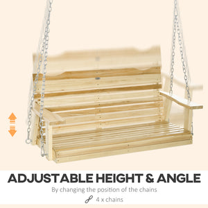 2-seater porch swing, natural wood
