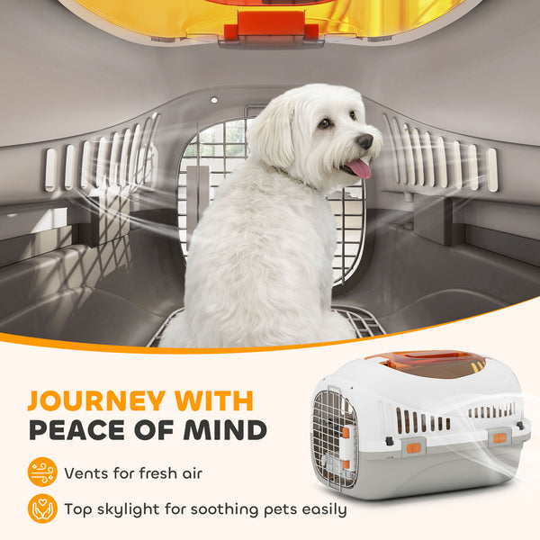 Hard-sided pet carrier for small animals, 19 in.