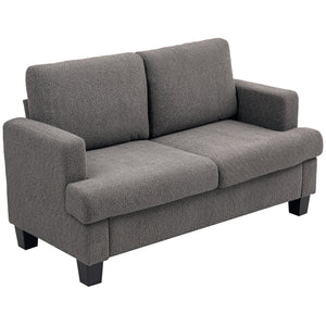 2-seater sofa with removable cushions, solid wood frame, dark gray