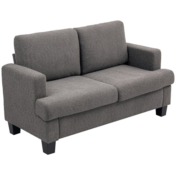 2-seater sofa with removable cushions, solid wood frame, dark gray
