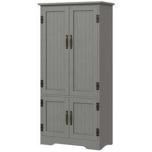 4-Door Multi-Tier Pantry, Gray