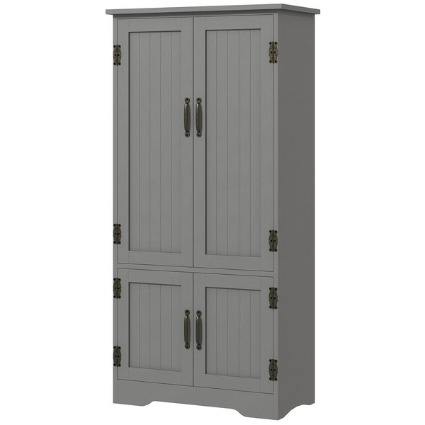 4-Door Multi-Tier Pantry, Gray
