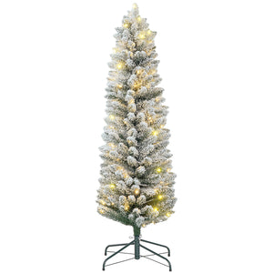 5ft Pre-Lit Frosted Green Artificial Christmas Tree with Warm White LED Light