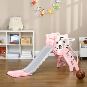 3 in 1 slide for toddlers with pink lion design