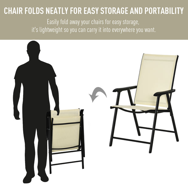 Set of 2 folding garden chairs with Textline upholstery and steel frame 