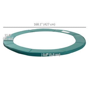 Soozier 14FT Trampoline Pad Replacement, Φ168" Spring Cover, Water-Resistant Universal Round Trampoline Safety Pad, No Holes for Pole, Green