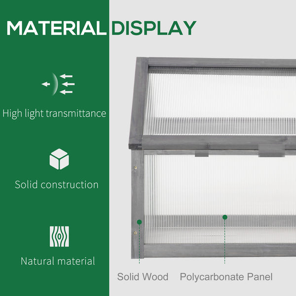 Portable raised wooden garden greenhouse with hinged lid