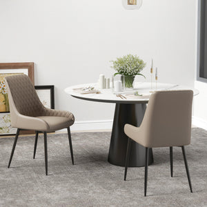 Set of 2 upholstered kitchen chairs, beige