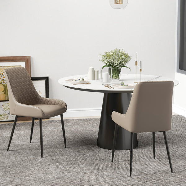 Set of 2 upholstered kitchen chairs, beige