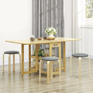 Set of 4 stackable wooden stools, grey