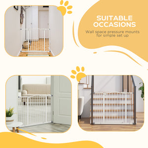 Extra Tall White Dog Gate with Door