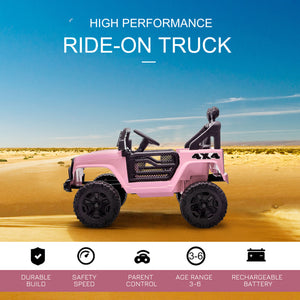 12V Electric Off-Road Truck with Remote Control, Pink