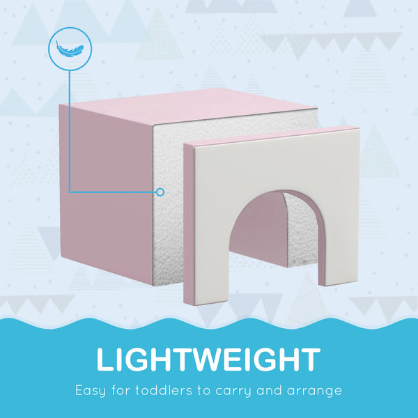 7 Piece Indoor Toddler Playground, Climb &amp; Crawl - Pink/Purple