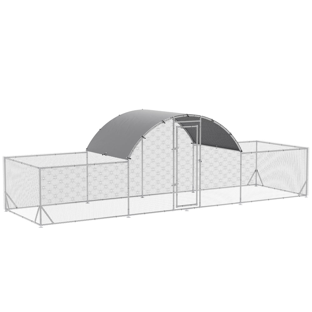 Metal Chicken Coop with Waterproof and UV-Resistant Cover