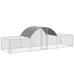 Metal Chicken Coop with Waterproof and UV-Resistant Cover