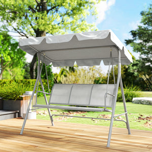 3-seater swing with canopy, light grey