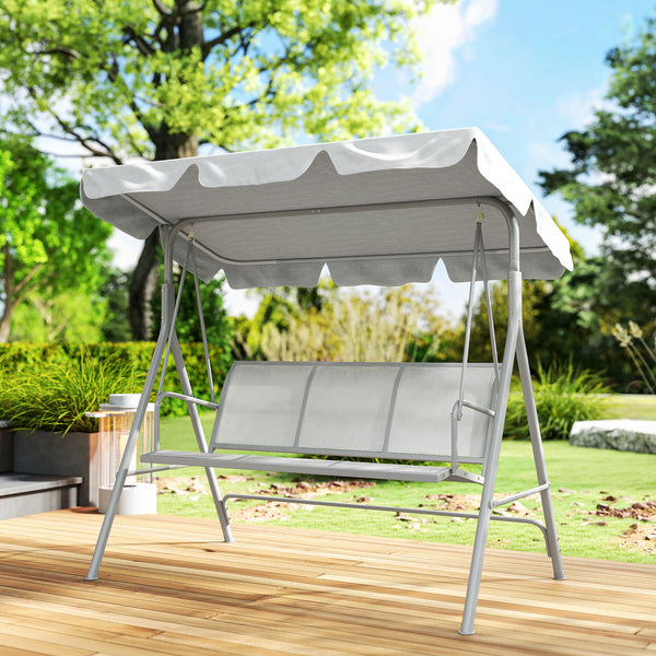 3-seater swing with canopy, light grey