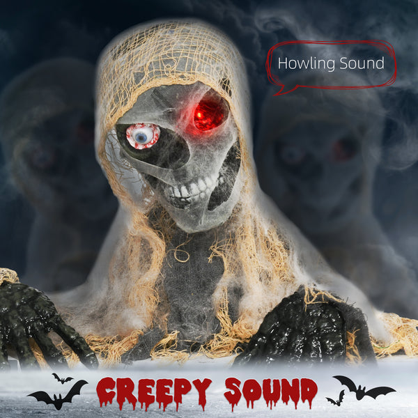 Animated Halloween Mummy with Light-Up LED Eyes