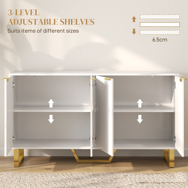 Sideboard with adjustable shelves, white