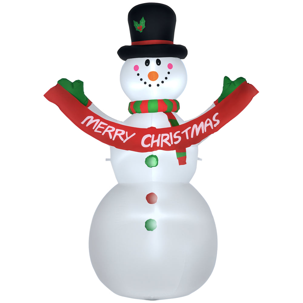 2.4 meter inflatable snowman with LED light banner