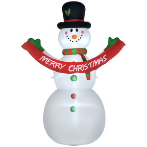 2.4 meter inflatable snowman with LED light banner