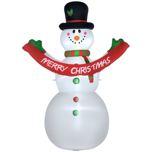 2.4 meter inflatable snowman with LED light banner