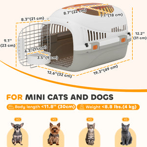 Hard-sided pet carrier for small animals, 19 in.