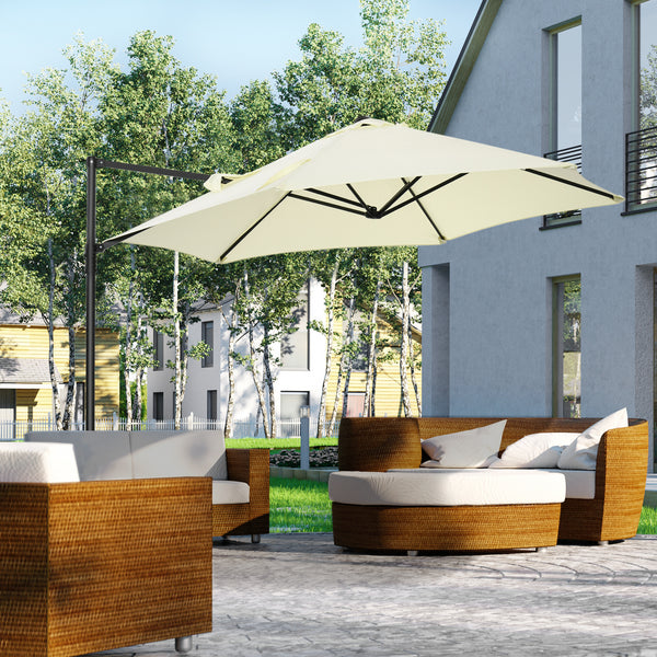 8.5-foot cantilever parasol with 360° rotation, beige