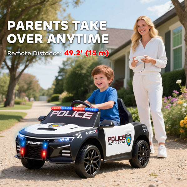 12V Electric Police Car with Remote Control and Sirens