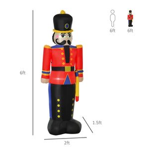 6-foot tall red and black nutcracker