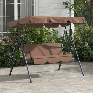 3-seater swing with adjustable canopy, brown